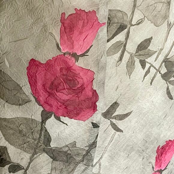 VTG Dressbarn Sage Rose Floral Maxi Dress Crinkle Chiffon Sz 8 Fairy Cottage - Picture 8 of 10